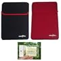Premium Quality Neoprene Sleeve Case Cover for Amazon Kindle DX (Black and Red Color) Bundle with Microfiber Cloth for Screen Cleaning