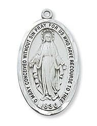 Miraculous Sterling Oval Large Medal