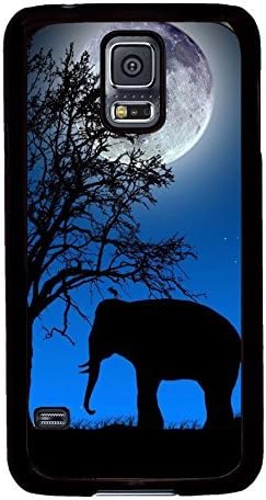 Galaxy S5 Case, Customized Protective Samsung Galaxy S5 Hard PC Black Edge - Personalized Elephant Blue Case Cover