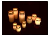 Wax Flameless LED Remote Controlled Candles with Realistic Wick - 9 pack