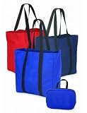 Foldable Tote bag with Full Length Zipper