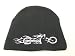 Black Beanie Tattoo Style Chopper Design Embroidery, Biker Beanie Cap