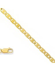 14k Solid Yellow Gold 1.7 mm (1/16 Inch) Mariner Chain Necklace 18" w/ Lobster Claw Clasp