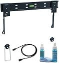 Super SLIM 15mm from Wall Mount Black Bracket fits 23 24 26 27 28  32 37 inch LCD / LED / Plasma TV of ALL MAKES ALL MODELS comes with FREE  GOLD HDMI CABLE AND SCREEN CLEANING KIT