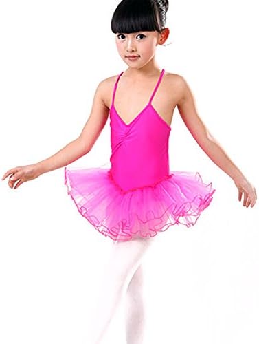 ROPALIA Kid Girls Ballet Dancewear Tranning Dance Skirt Tutu Strap Dress Leotard