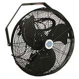 DURAFAN Indoor/Outdoor Wall Mount Fan - 14" - Non-Oscillating - Black