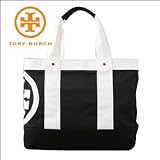 「[TORY BURCH(トリーバーチ)]ナイロンキャンバストート/ブラック×ホワイト 【並行輸入品】」の画像
