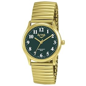 Activa Mens Elegance Gold-Tone Stretch Band Analog Watch #SF262-006 by Activa