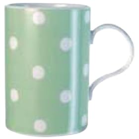 Cath Kidston Mug - Green Spots Cedar shape