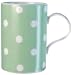 Cath Kidston Mug - Green Spots Cedar shape