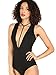 Verdusa Women's Plunge Y-Strap V Neck Sleeveless Bodysuit Black L