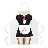 Attitude Apron French Maid Apron, White, One Size Fits Most