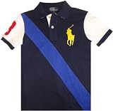 Boy's Polo By Ralph Lauren Short Sleeve Polo Shirt Navy with Big Yellow Pony