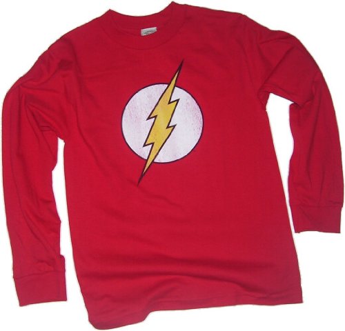  The Flash Distressed Logo Adult Long-Sleeve T-Shirt