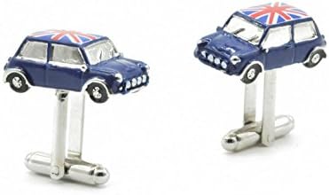 The British Belt Company 3d Mini Blue Cufflinks