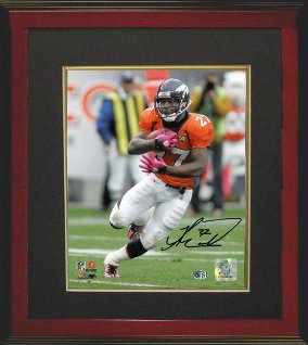 Knowshon Moreno signed Denver Broncos 8X10 Photo Custom Framed- Moreno Hologram