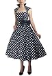 Plus size Rockabilly Party Dress polka dot Belted Swing dress 18W/2XL