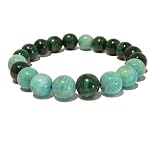 Amazonite Bracelet 09 Stretch Malachite Blue Green 10mm Round Natural