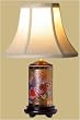 Asian Decor Accents - 15" Fine Hand Painted Satsuma Porcelain Brush Pot Oriental Desk Lamp