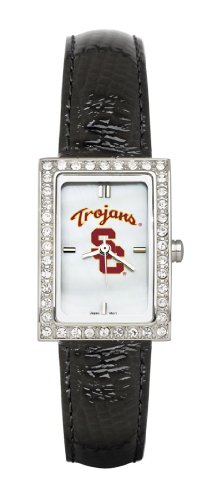 Southern Cal Trojans USC NCAA Womens Allure Black Leather Watch