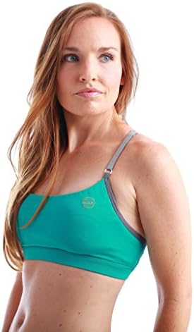Swoob Women's Luana Cross Strap Pocket Sports Bra Medium Turquoise