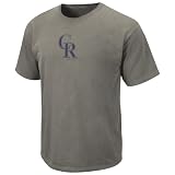 MLB Men's Colorado Rockies Big Time Play Short Sleeve Pigment Dye Tee (Pigment Pepper, X-Large)
