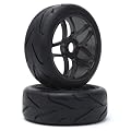 VTEC 1/8 Off-Road Buggy -Racing Slick- Komplettrad - Strassenreifen auf schwarz-chrom Felge (1 Paar)