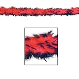 Deluxe 2-Tone Feather Boa (red w/black tips) Party Accessory (1 count) (1/Pkg)
