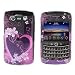PURPLE HEART SNAP ON HARD SKIN SHELL PROTECTOR COVER CASE FOR BLACKBERRY BOLD 2 BOLD2 9700 + BELT CLIP