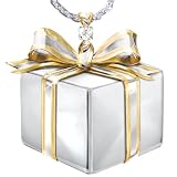 Granddaughter Gift Box-Shaped Diamond Pendant Necklace: Grandma's Gift by The Bradford Exchange