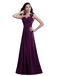 A-line Lace Chiffon One Shoulder Natural   Waistline Floor Length Bridesmaid Dress 