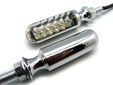 Chrome Motorcycle Amber LED Turn Signal Light Indicator For Harley Davidson Cruiser Touring Road Glide FL XL FX R Custom Chopper S&S / Honda Goldwing GL 1500 1800 / Ducati Monster