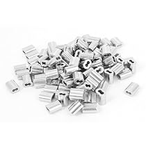 uxcell 1/16-inch Wire Rope Aluminum Sleeves Clip Fittings Cable Crimps 100pcs

