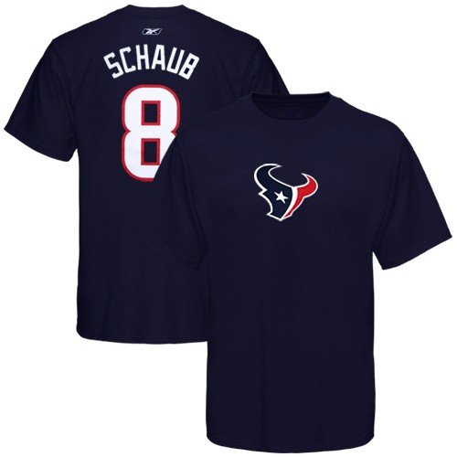 Reebok Houston Texans #8 Matt Schaub Navy Blue Scrimmage Gear Player T-shirt (Large)