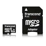 Transcend - Flash memory card ( microSDHC to SD adapter included ) - 16 GB - Class 6 - microSDHC