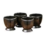 Premier Housewares Black Ceramic Text Egg Cups, Set of 4