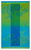 Reef Aqua Green Oversized Beach Towel 40x70 - Oversized Super Luxury Velour Jacquard Beach Towel by Cotton Craft - 500 grams 100% Pure Ringspun Cotton - Brilliant intense vibrant colors - Perfect companion for a trip to the beach, for a picnic, at your poolside or as a colorful bath towel - Highly absorbent - Easy care machine wash
