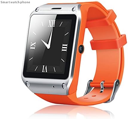 DIWEINUO ZhuoruiD5 Smart watch phone Unlocked 2G/3G Pedometer Sleep-monitoring FM radio OGS screen Bluetooth Sync. Remind Bluetooth dialer Remote control(Orange+8gb TF card)