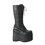 WAVE-302, 6 Gothic Lace-Up Platform Knee Boot by Demonia