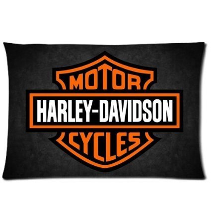 Chetery Fashion Harley Davidson Logo Printed Best Gifts Decorate Pillowcase Custom Pillowcase Soft Pillow Case Zippered Pillow Case Cover in Roomy Size20*30 inches(Two side) Fashion Design