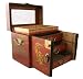 Vintage Chinese Jewelry Keepsake box W. Leather Surface