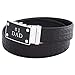 FEDEY Mens Ratchet Belt, Leather, Signature Series, Automatic Statement Buckle, No1 DAD - Black/Silver, Medium