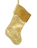 18.5 Gold Glitter Swirl Organza and Velvet Christmas Stocking