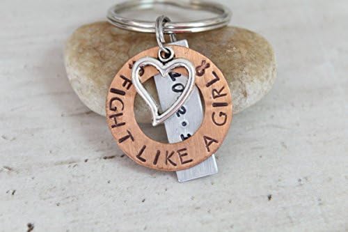 Fight like a Girl Breast Cancer awareness survivor key chain