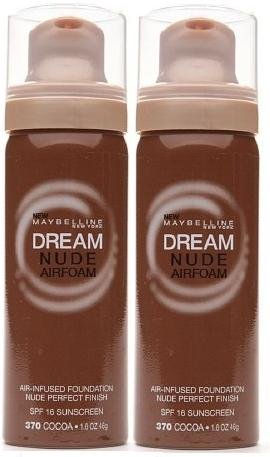 MAYBELLINE Dream Nude Airfoam Air-Infused Foundation COCOA #370 (PACK OF 2 CANS)