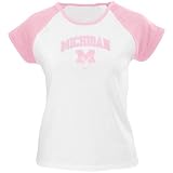 Nike Michigan Wolverines White Girl's Raglan T-shirt