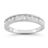 14k White or Yellow Gold Round Diamond Anniversary Band (1/2 cttw, I-J Color, I2-I3 Clarity)