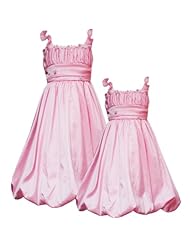 Girls Bubble Dress Knee Length Square Neck   Shirred Gathered Applique Sheer Nylon/Polyester/Taffeta Empire   Waistline Party Dress  With a Bow(s) and a Sash  and Ruffles