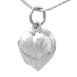 Sterling Silver Etched Heart Locket Necklace