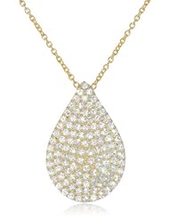 Argento Vivo Cubic Zirconia Teardrop Pendant Necklace, 17.25"